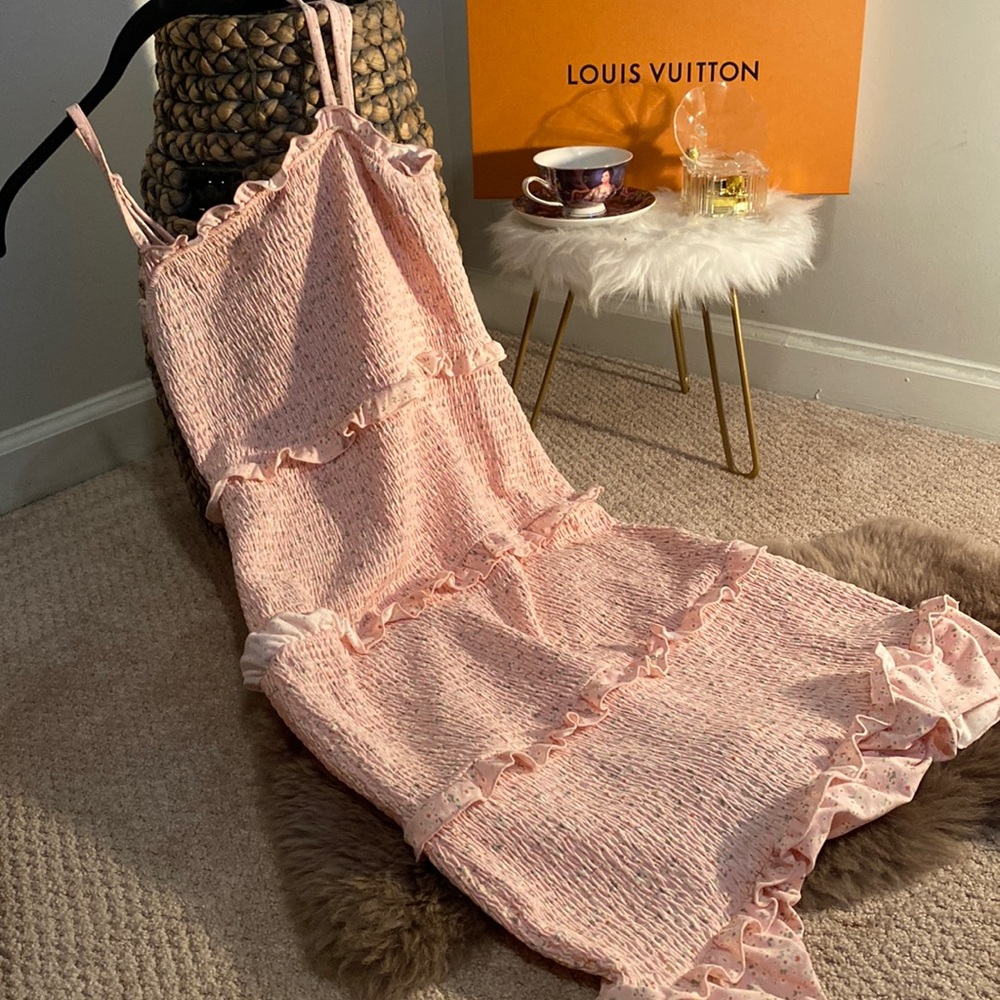 Pink long comfy dress.